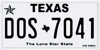 TX license plate DOS7041