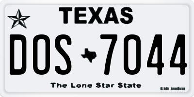 TX license plate DOS7044