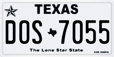 TX license plate DOS7055