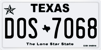 TX license plate DOS7068