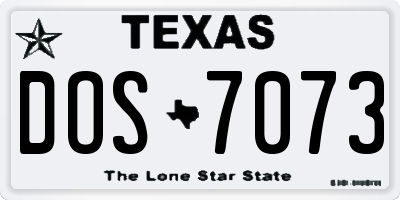 TX license plate DOS7073