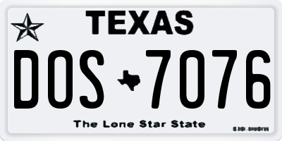 TX license plate DOS7076