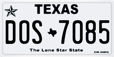 TX license plate DOS7085