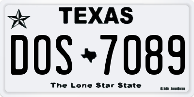 TX license plate DOS7089