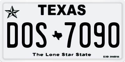 TX license plate DOS7090