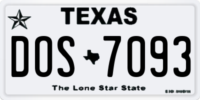 TX license plate DOS7093