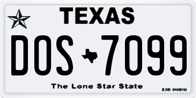 TX license plate DOS7099
