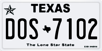 TX license plate DOS7102