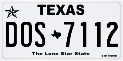 TX license plate DOS7112