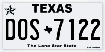 TX license plate DOS7122