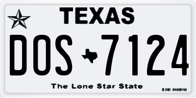 TX license plate DOS7124
