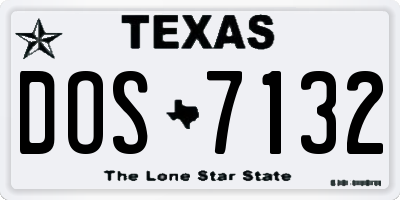 TX license plate DOS7132
