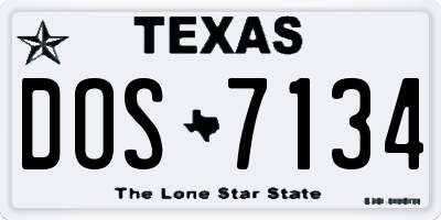TX license plate DOS7134