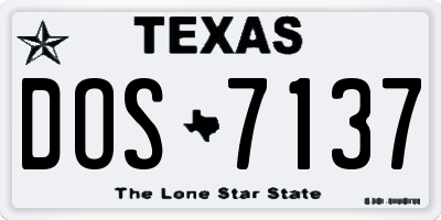 TX license plate DOS7137