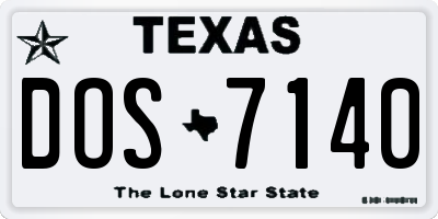 TX license plate DOS7140