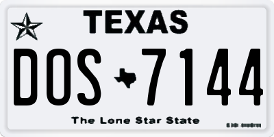 TX license plate DOS7144