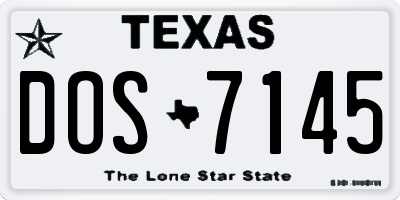 TX license plate DOS7145