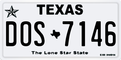 TX license plate DOS7146