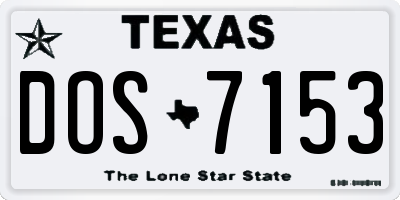 TX license plate DOS7153
