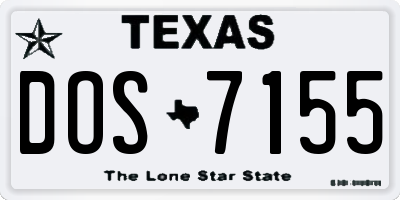 TX license plate DOS7155