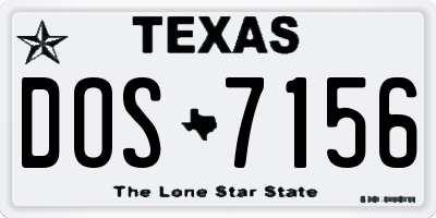 TX license plate DOS7156