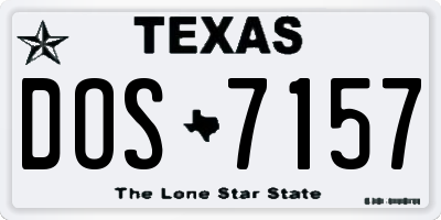 TX license plate DOS7157