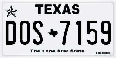 TX license plate DOS7159