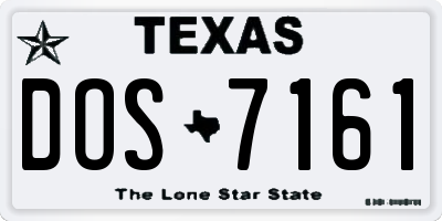 TX license plate DOS7161