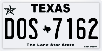 TX license plate DOS7162