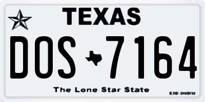 TX license plate DOS7164