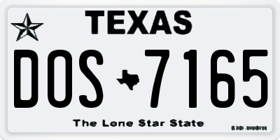 TX license plate DOS7165