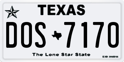 TX license plate DOS7170