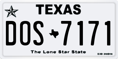 TX license plate DOS7171