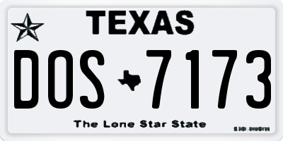 TX license plate DOS7173