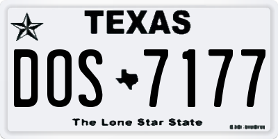 TX license plate DOS7177