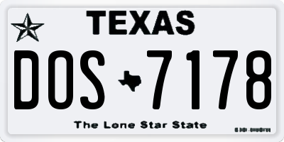 TX license plate DOS7178