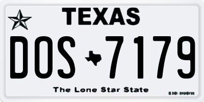 TX license plate DOS7179