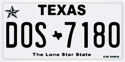 TX license plate DOS7180