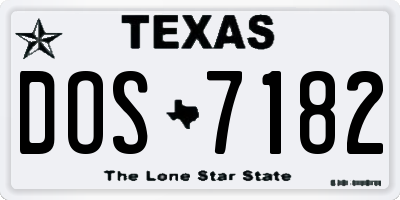TX license plate DOS7182