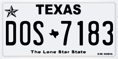 TX license plate DOS7183