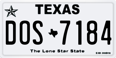 TX license plate DOS7184