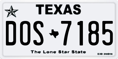 TX license plate DOS7185