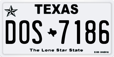 TX license plate DOS7186