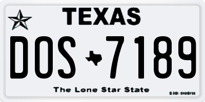TX license plate DOS7189