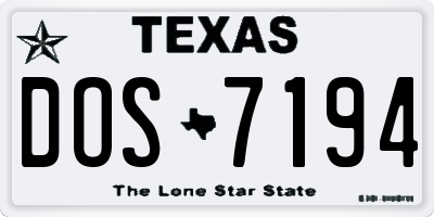 TX license plate DOS7194