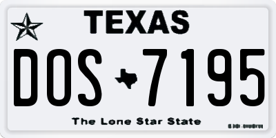 TX license plate DOS7195