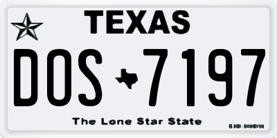 TX license plate DOS7197