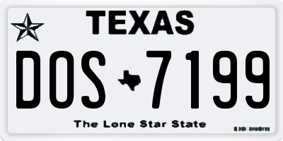 TX license plate DOS7199