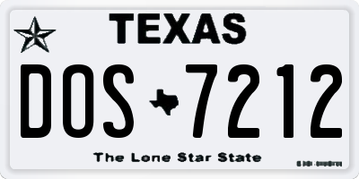 TX license plate DOS7212