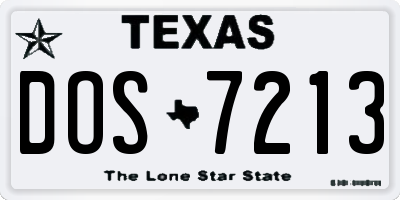 TX license plate DOS7213